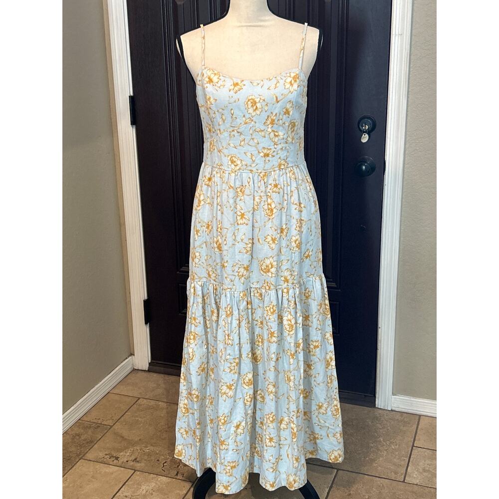 Christian Lacroix Floral Linen Cottage Maxi Dress